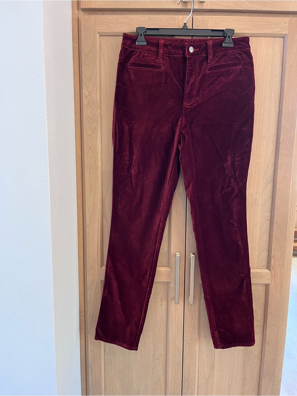 Lands End Mid-Rise Slim Velour Pants